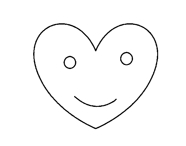 Happy heart coloring page
