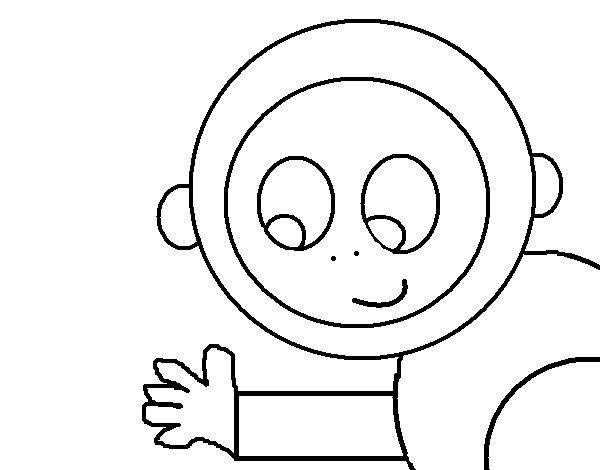 Happy monkey  coloring page