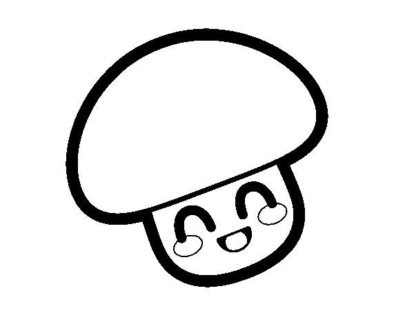 Happy mushroom coloring page