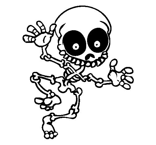 Happy skeleton 2 coloring page