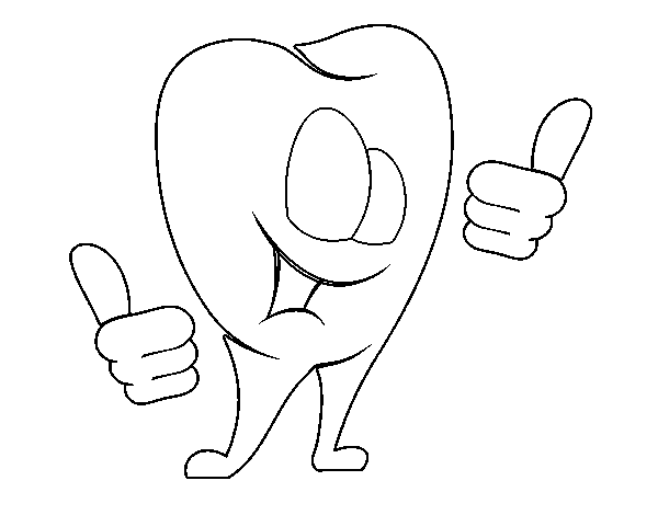 Healthy tooth coloring page