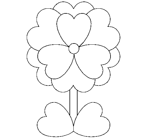 Heart flower coloring page