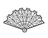 Heart hand fan coloring page