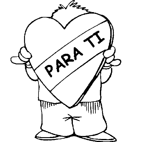 Heart-shaped present coloring page
