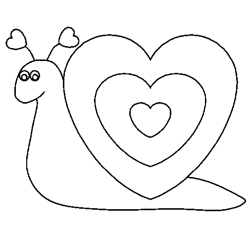 Heart snail coloring page