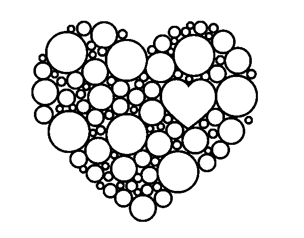 Heart with circulate coloring page