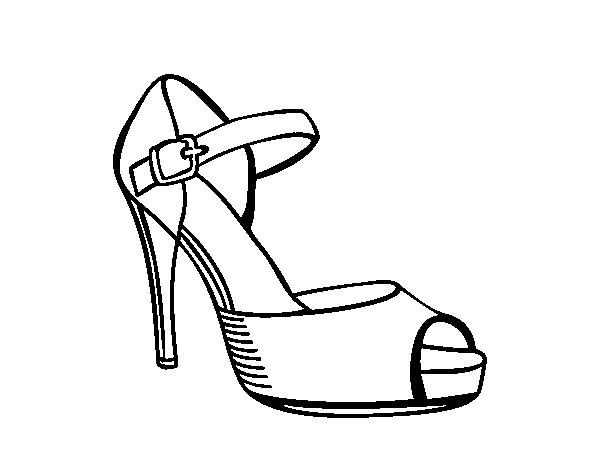 high heel shoe coloring page