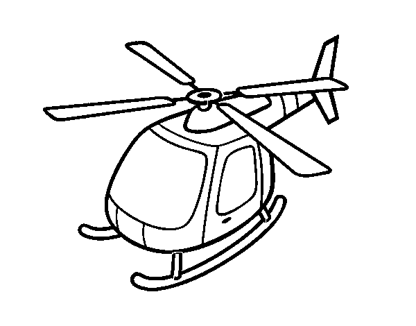 Helicopter flying coloring page