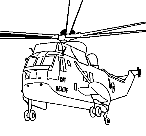Helicopter to the rescue coloring page