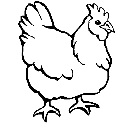 Hen 1 coloring page