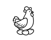 Dibujo de Hen laying eggs