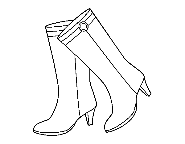 High boots coloring page