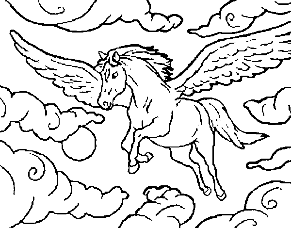 Horse-god coloring page