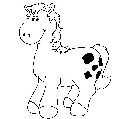 Horse with spots coloring page