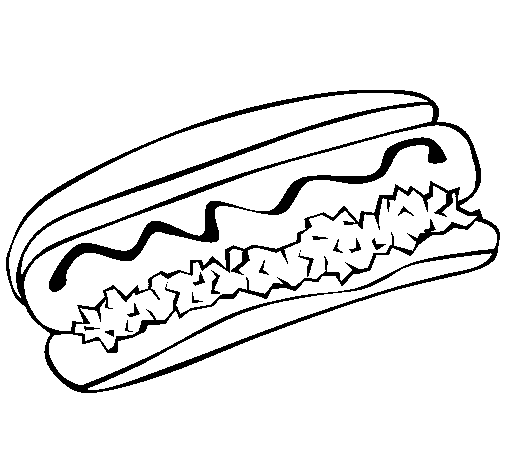 Hot dog coloring page