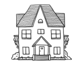 House with balconies coloring page