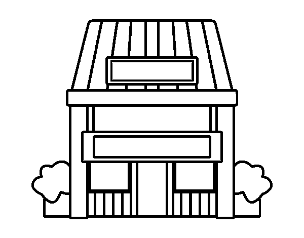 House with garden coloring page