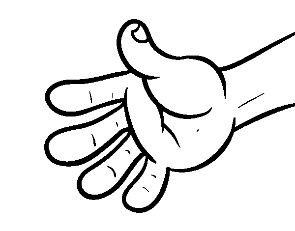 Human hand coloring page