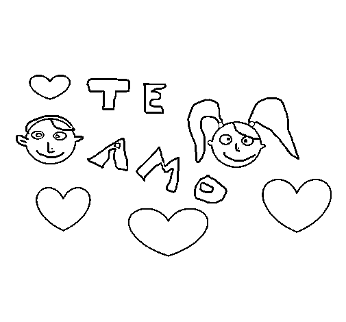 I love you 5 coloring page
