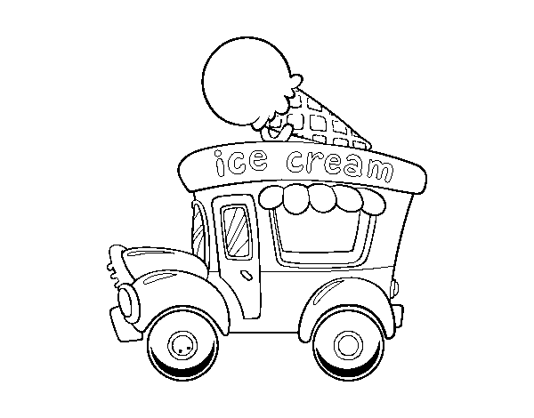 Ice cream food truck coloring page