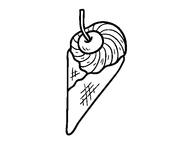 Ice cream with icing coloring page