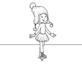  Ice skater with cap coloring page