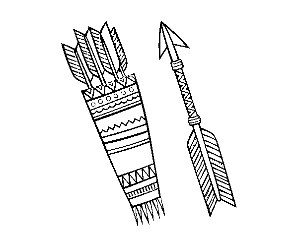 Indian arrows coloring page