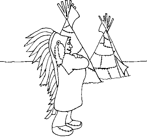 Indian chief coloring page