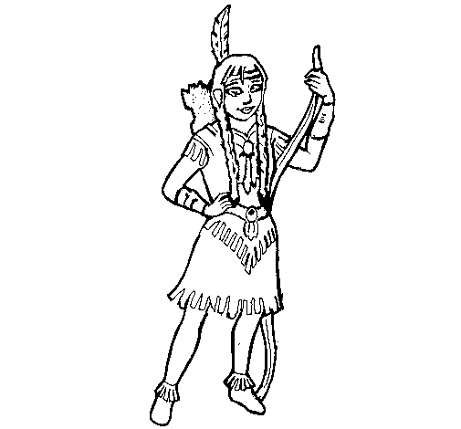 Indian girl coloring page