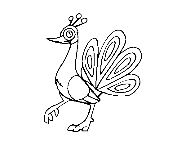 Indian peafowl coloring page