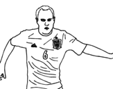 Dibujo de Iniesta with the Spain national football team
