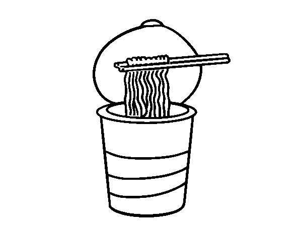 Instant noodles coloring page