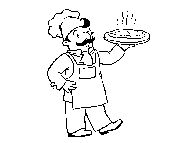Italian chef coloring page
