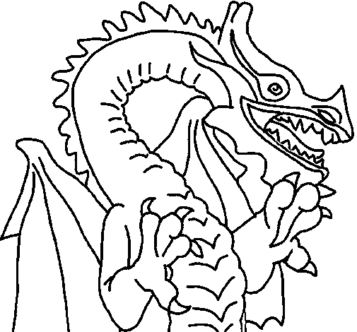 Japanese style dragon coloring page
