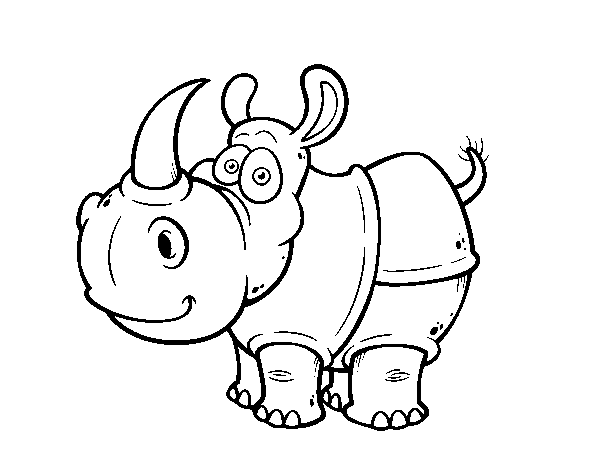 Javan rhinoceros coloring page