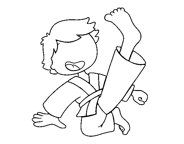 Jump and kick coloring page