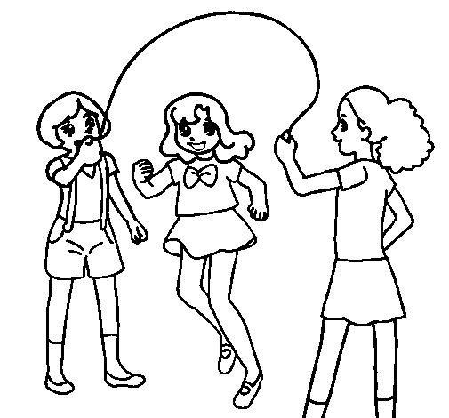 Jump rope coloring page