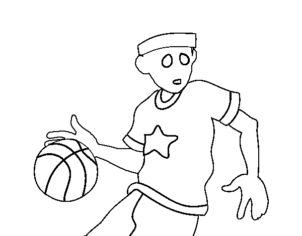 Junior basketball player coloring page