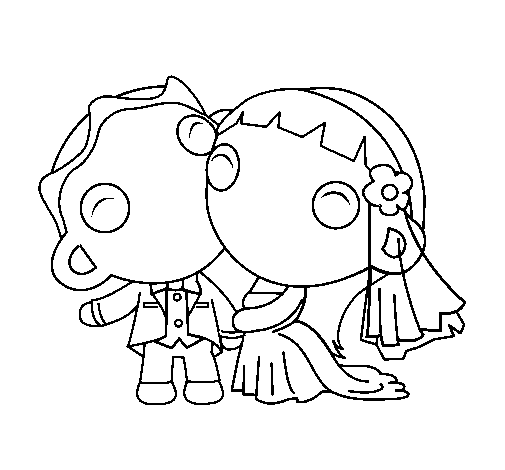Just married II coloring page