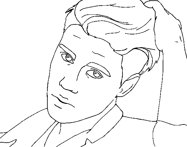 Justin Bieber close-up coloring page