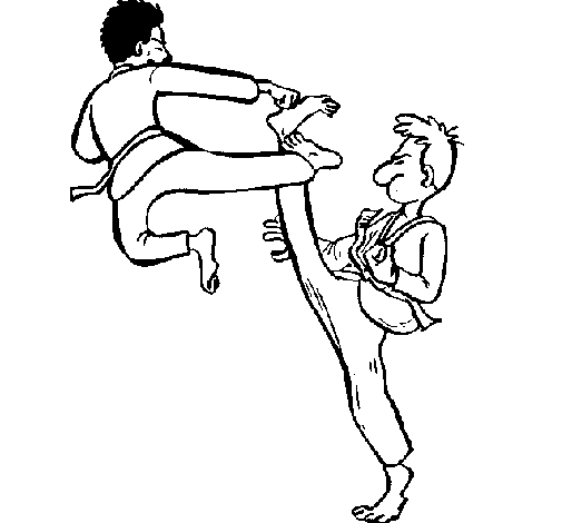 Karate coloring page