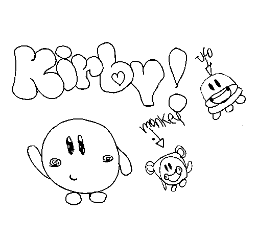 Kirby 4 coloring page