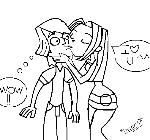 Kiss coloring page