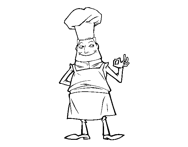 Kitchen chef coloring page
