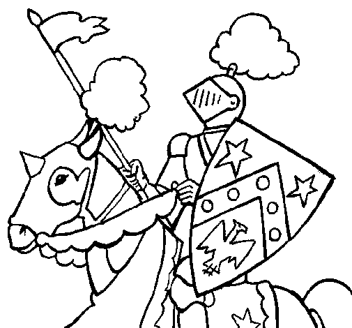 Knight on horseback coloring page
