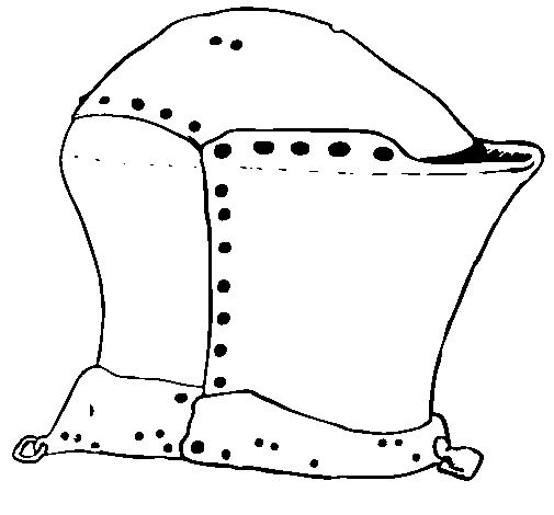 Knight's helmet coloring page