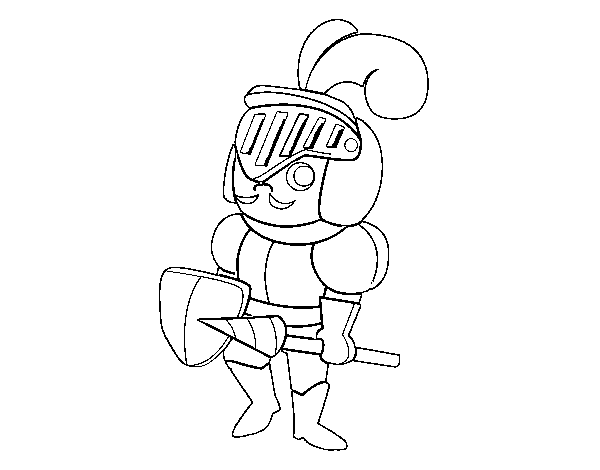 Knight with a mustache coloring page