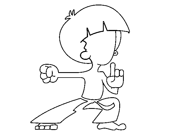 Kung fu fighter coloring page
