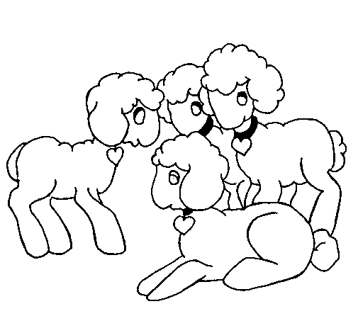 Lambs coloring page