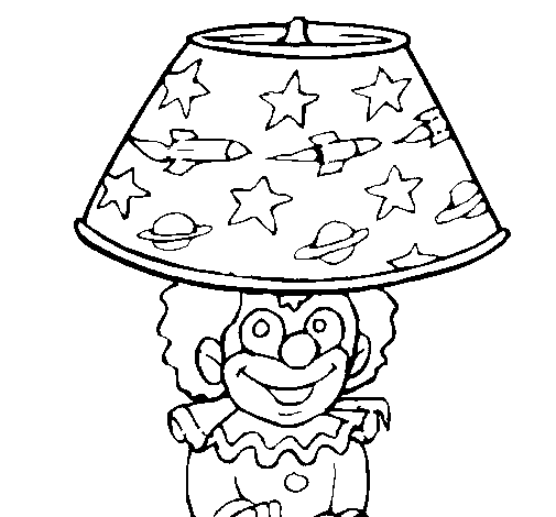 Lamp clown coloring page